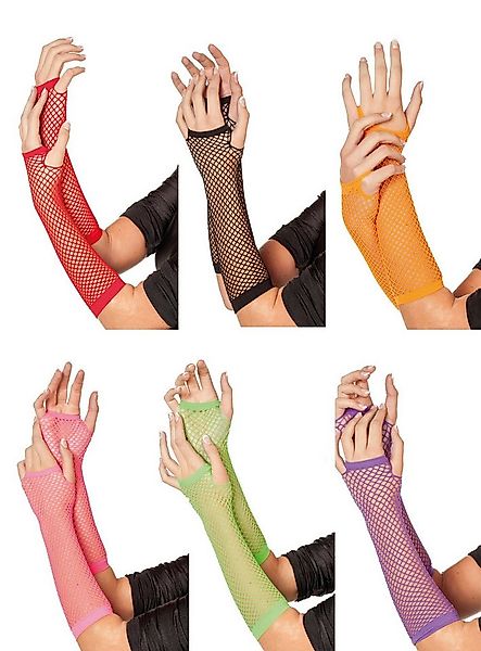 Metamorph Kostüm Fingerlose Netzhandschuhe in diversen Farben, Dehnbares Ba günstig online kaufen