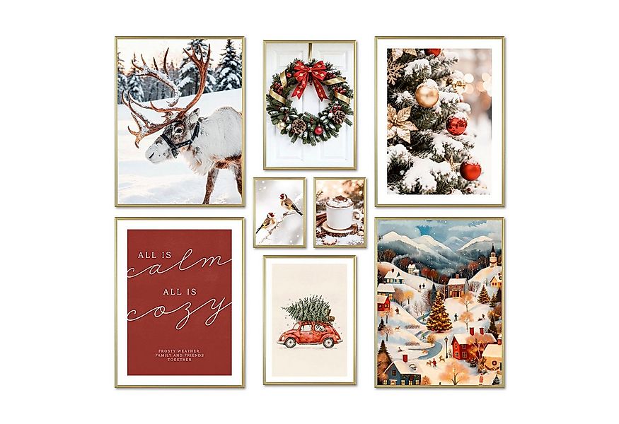 ARTFAVES Bilder-Collage Poster Set - CHRISTMAS HOLIDAYS - Deko Wandbilder W günstig online kaufen