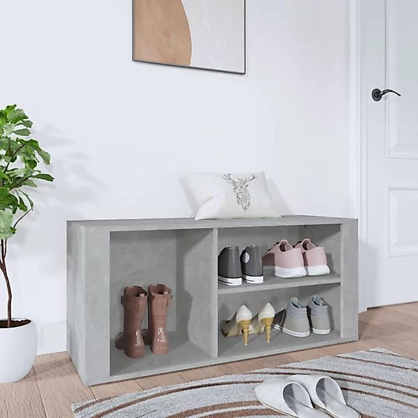 vidaXL Schuhregal Schuhregal Betongrau 100x35x45 cm günstig online kaufen