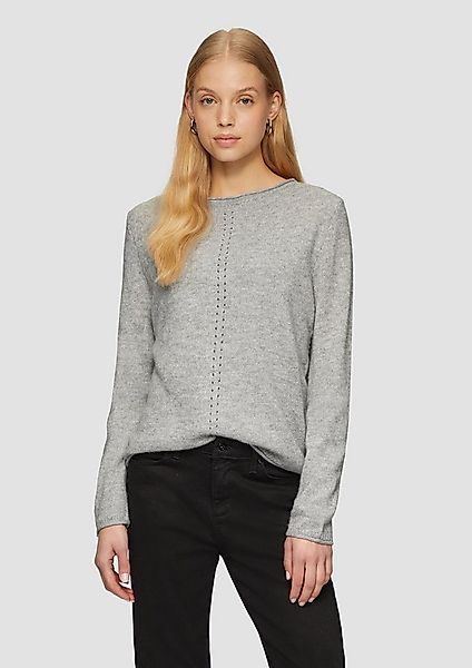 QS Longpullover Strickpullover Weicher Strickpullover mit Ajour-Detail günstig online kaufen