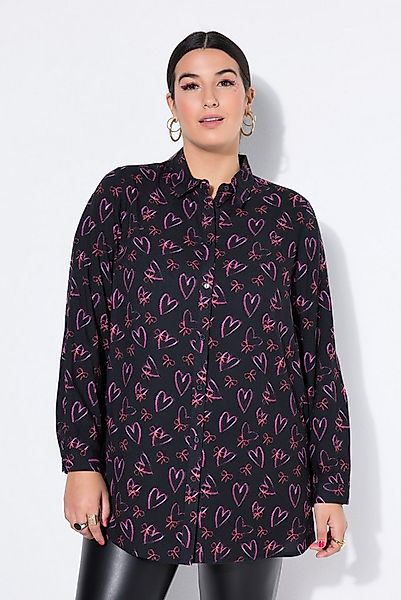 Studio Untold Hemdbluse Hemdbluse Straight Shape Herzschleifen Langarm günstig online kaufen
