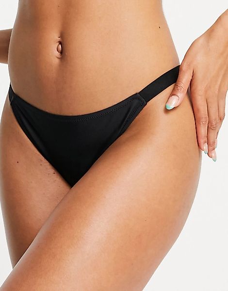 We Are We Wear – Mix and Match – Brasilianische Bikinihose in Schwarz mit h günstig online kaufen