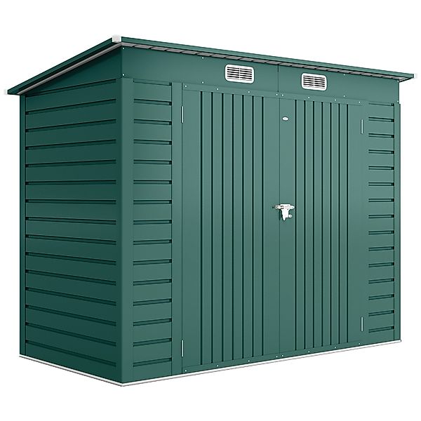 Outsunny Gerätehaus 4,1m³, Gartenhaus mit Pultdach, 249 x 121 x 166/183 cm, günstig online kaufen