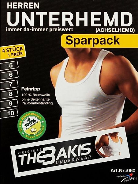 TEXEMP Unterhemd 4er Pack Herren Unterhemd Tank Top Achselhemd Feinripp Bau günstig online kaufen