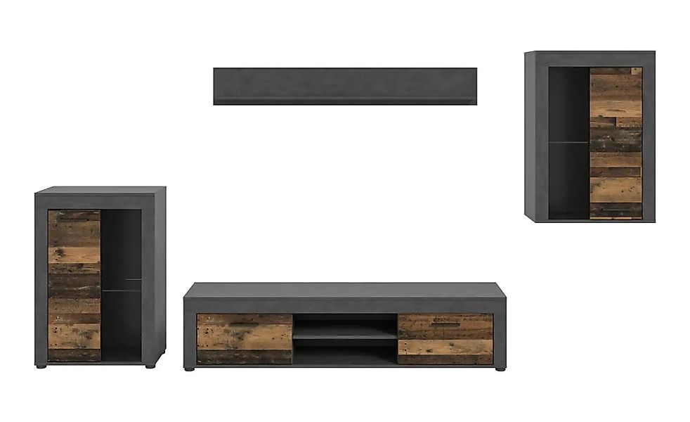 Wohnwand  Bardenas ¦ schwarz ¦ Maße (cm): B: 310 H: 169 Kommoden & Sideboar günstig online kaufen