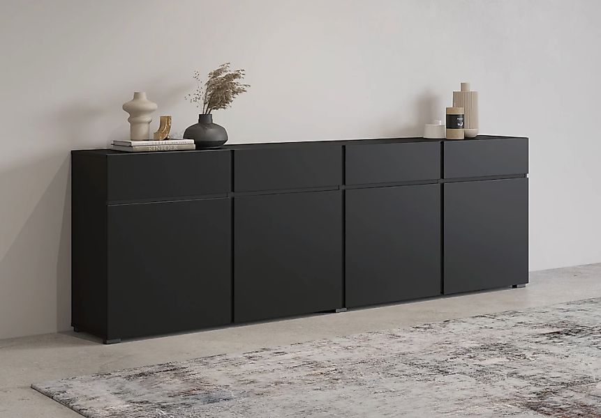 OTTO home Sideboard "Cross,Breite 225 cm, moderne grifflose Kommode,4 Türen günstig online kaufen