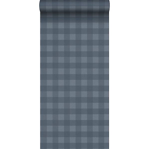 Sanders & Sanders Tapete Karomuster Dunkelblau 53 cm x 10.05 m günstig online kaufen