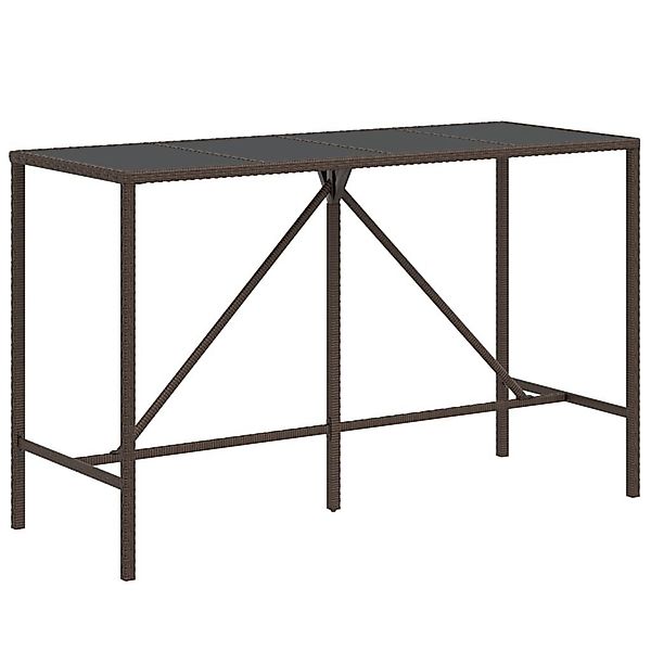 vidaXL Gartentisch Bartisch mit Glasplatte Braun günstig online kaufen