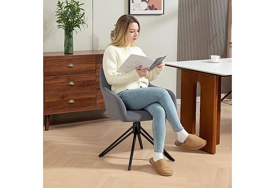 HOMCOM Relaxsessel Esszimmerstuhl Polsterstuhl mit Armlehne (Wohnzimmerstuh günstig online kaufen