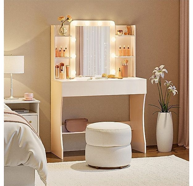 Yaheetech Schminktisch mit LED-Beleuchtung(Helligkeit einstellbar) & Spiege günstig online kaufen