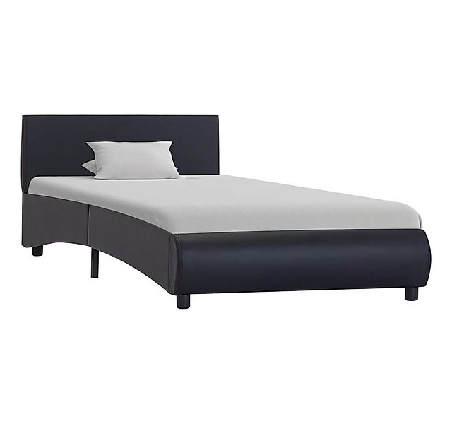 vidaXL Bett Bettgestell mit LED Schwarz Kunstleder 90x200 cm günstig online kaufen