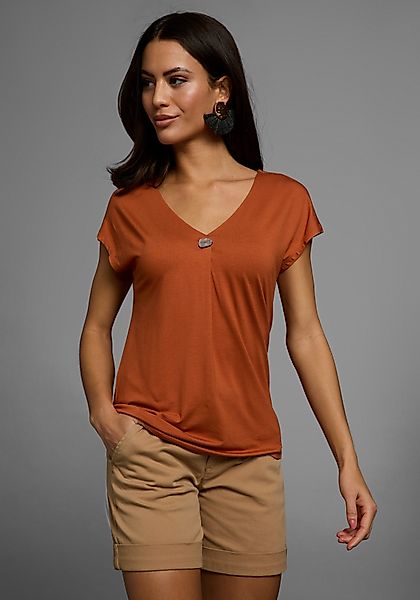 Laura Scott Kurzarmshirt mit schmückendem Knopf günstig online kaufen
