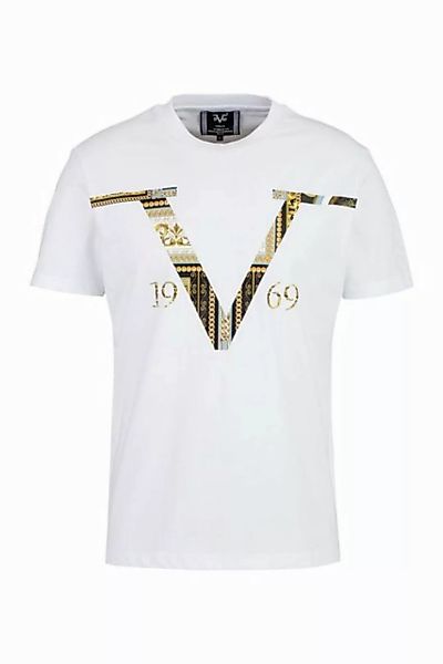 19V69 ITALIA T-Shirt - Baroque R-Neck T-Shirt mit großem Logo günstig online kaufen