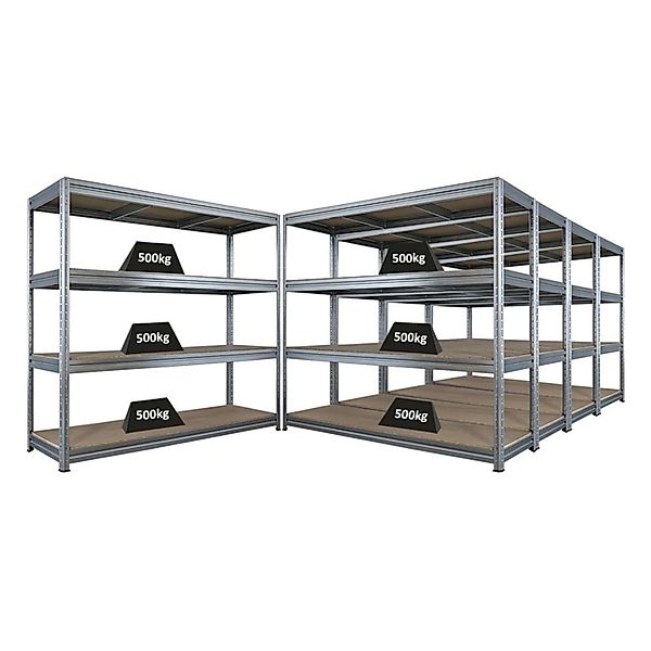 PROREGAL Mega Deal 5x Schwerlastregal Dino HxBxT 180x200x60cm 4 Spanplatten günstig online kaufen