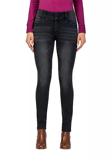 Timezone Slim Enyatz Jeans 27 Black Brushed Wash günstig online kaufen
