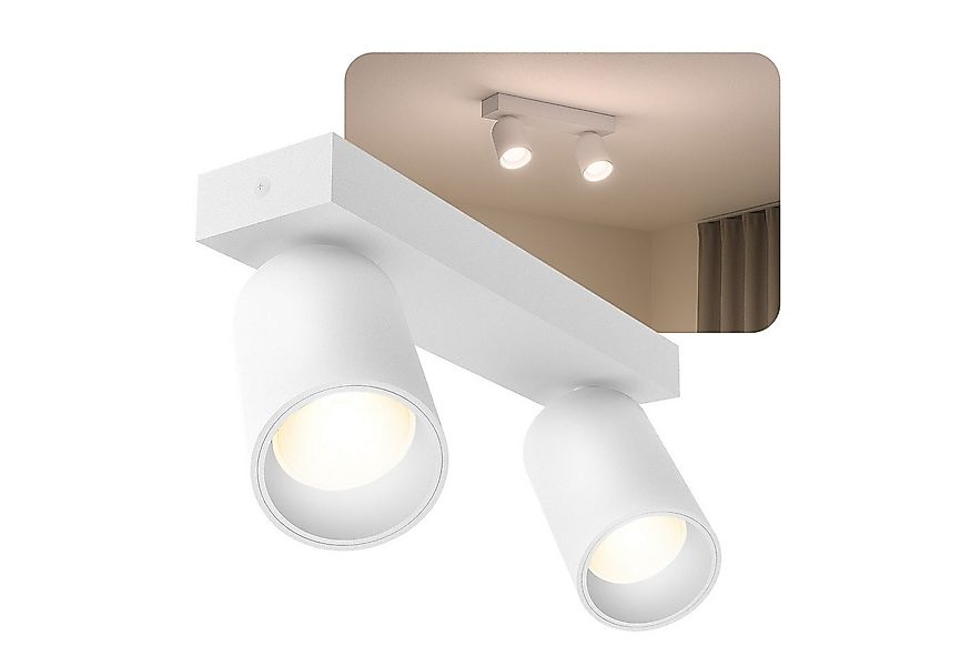 SSC-LUXon LED Aufbaustrahler NUVIO Deckenspot 2 flammig weiß Deckenlampe mi günstig online kaufen