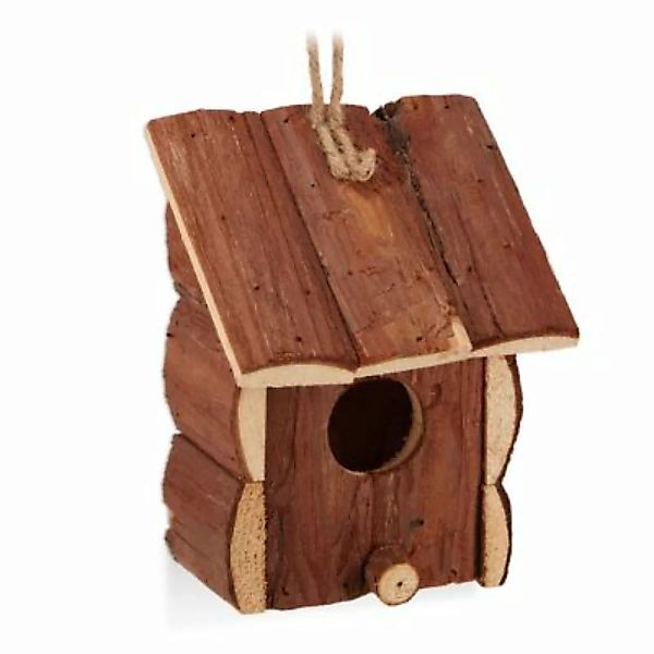 relaxdays Mini Vogelhaus Naturholz natur günstig online kaufen