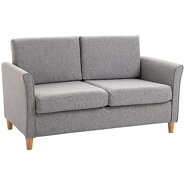 HOMCOM 2-Sitzer Sofa, Couch mit Holzbeine, Gepolsterter Polstersofa 1 Teile günstig online kaufen