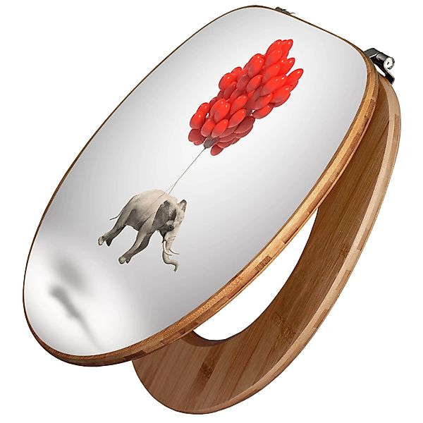 Banjado Design WC Sitz Bambus Toilettendeckel Toilettensitz Bambus Holz Klo günstig online kaufen