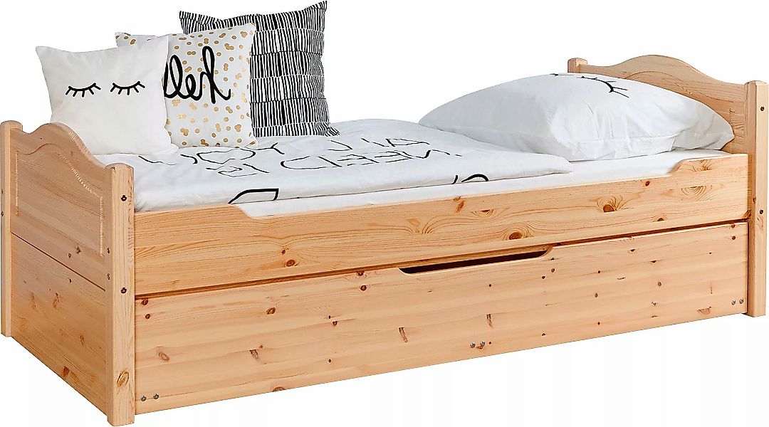 Ticaa Jugendbett "Leni", Einzelbett, inkl. Zusatzbett und Rollrost günstig online kaufen