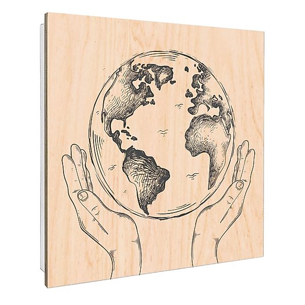 Banjado Schlüsselkasten mit Holzfront 30x30cm Weiß Scharnier Links 50 Haken günstig online kaufen