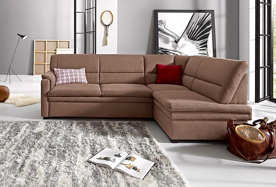 sit&more Ecksofa "Pisa L-Form" mit Federkern, wahlweise mit Bettfunktion günstig online kaufen