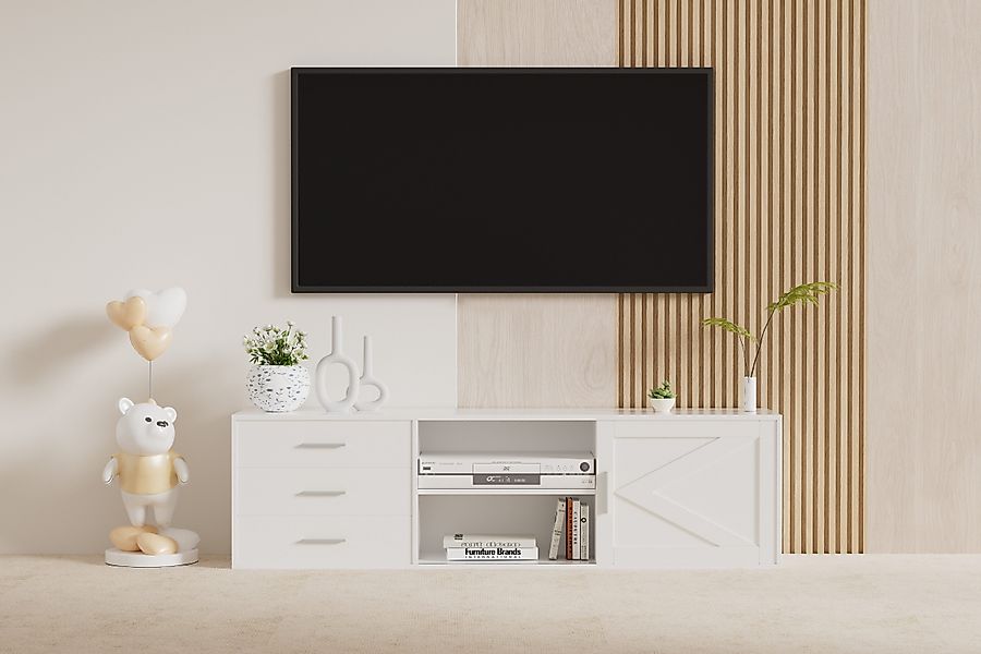 HOMAVO Lowboard TVG1-S mit 3 Schubladen günstig online kaufen