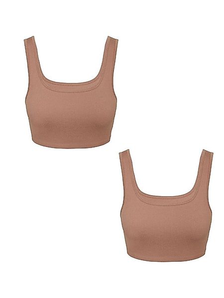 Vero Moda Shirttop Crop 2-er Stück Pack Ripp Bralette Bustier Set VMEVE (2- günstig online kaufen