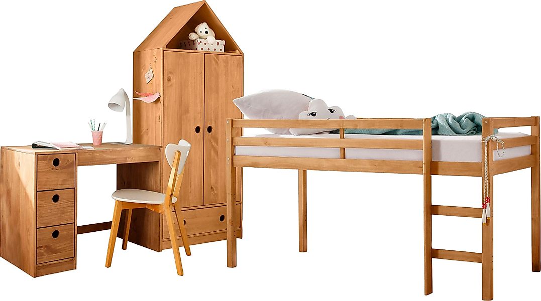 Lüttenhütt Jugendzimmer-Set »Alpi«, (Spar-Set, 3 tlg.), Hochbett, Schreibti günstig online kaufen