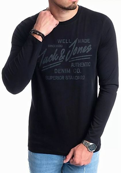 Jack & Jones Langarmshirt stilvolles Regular Fit Longsleeve mit Printdruck günstig online kaufen