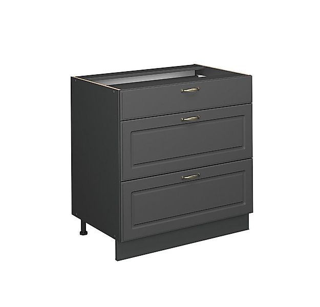 Vicco Unterschrank Fame-Line, Anthrazit-Gold Landhaus/Anthrazit, 80 cm mit günstig online kaufen