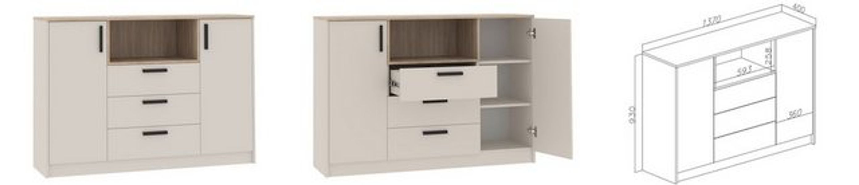 Marmex Möbel Mehrzweckschrank-Set GRANT SET 24 C Jugendzimmer-Set Cashmere, günstig online kaufen