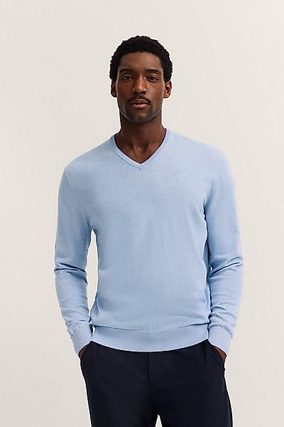 bugatti V-Ausschnitt-Pullover Basic Essential aus reine Baumwolle günstig online kaufen