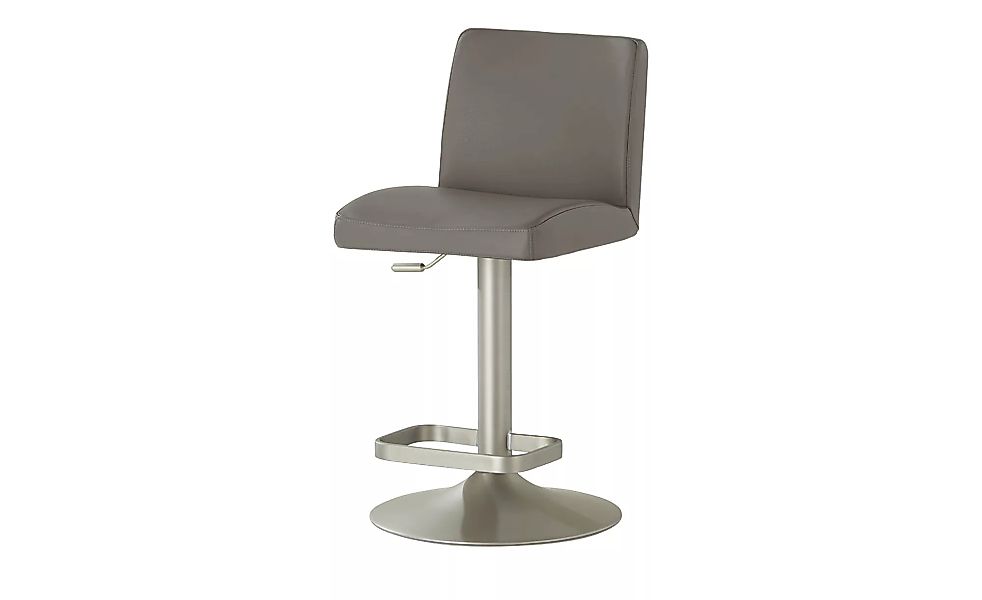 Leder-Barhocker - grau - 44 cm - 36 cm - Stühle > Barhocker - Möbel Kraft günstig online kaufen