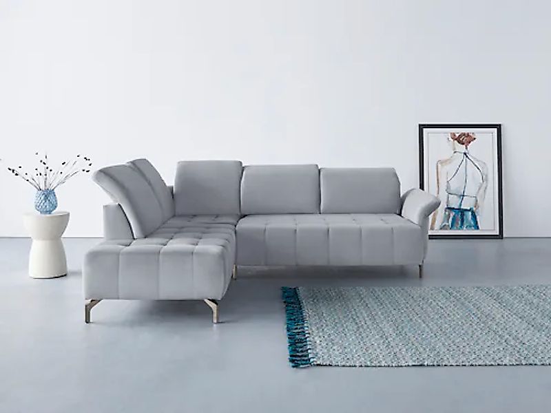 Home affaire Ecksofa »Fresh L-Form« Federkern, wahlweise Kopfteilverstellun günstig online kaufen