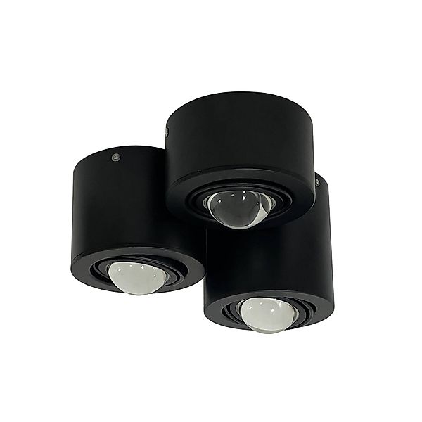 Lindby Deckenspot Jyla, schwarz, 4200 K, 3-flg., Linse, GX53 günstig online kaufen