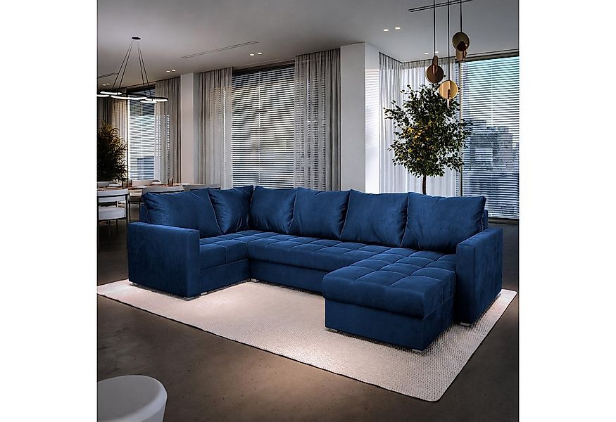 Masseno Ecksofa LORIVO mit Schlaffunktion U-Form, Sofa mit Bettkasten günstig online kaufen