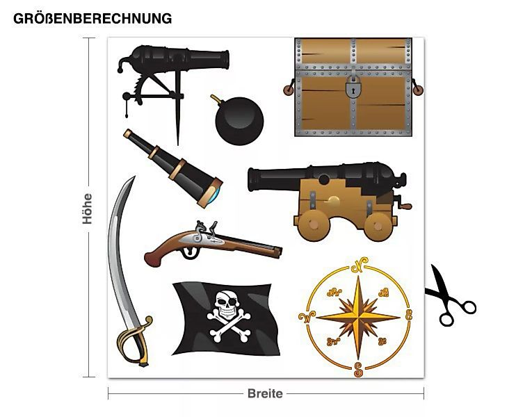 Wandtattoo Kinderzimmer Piratenausrüstung günstig online kaufen