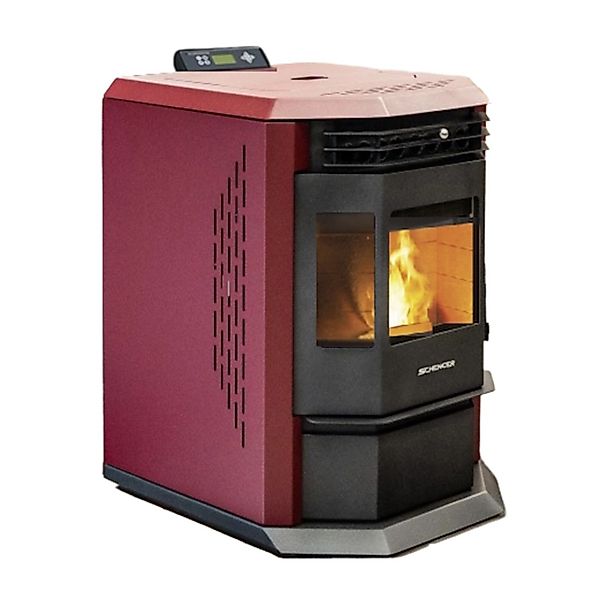 SCHENGER Pelletofen HLP3602 Rot 9,3kW A++ Vollautomatisch WIFI+ECO+TIMER günstig online kaufen