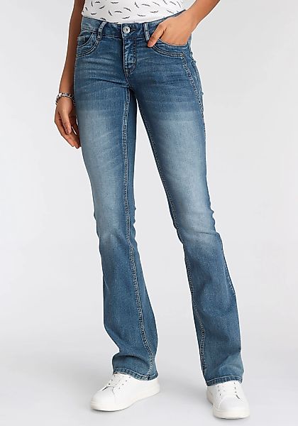 Arizona Bootcut-Jeans "mit Keileinsätzen", ausgestellte Beinform, niedrige günstig online kaufen