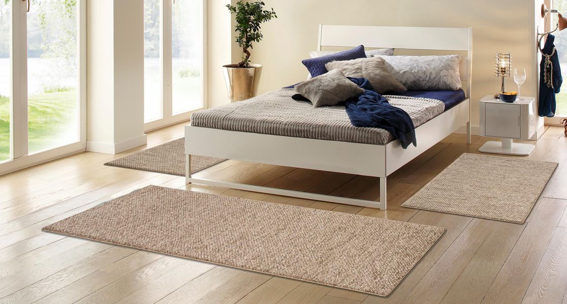 my home Bettumrandung "Wolly, Handweb Teppiche" Höhe 14 mm 3 Stk. tlg. Bett günstig online kaufen