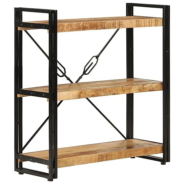 vidaXL Bücherregal 3 Fächer 77x30x80 cm Massivholz Mango und Eisen 351106 günstig online kaufen
