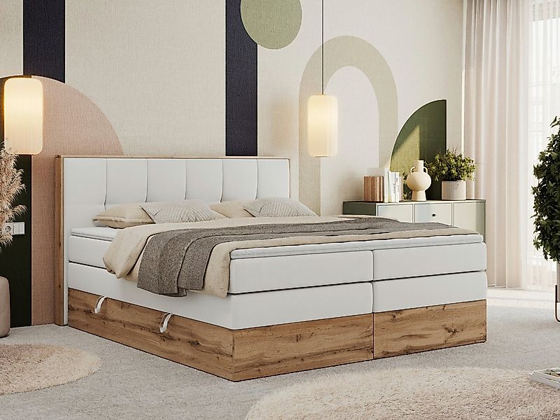 MKS MÖBEL Boxspringbett ALBERO 1 KING (Packung, Set, Polsterbett, Topper T2 günstig online kaufen