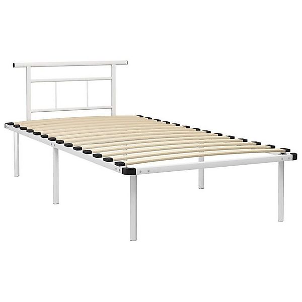 vidaXL Bett Bettgestell Weiß Metall 100x200 cm günstig online kaufen