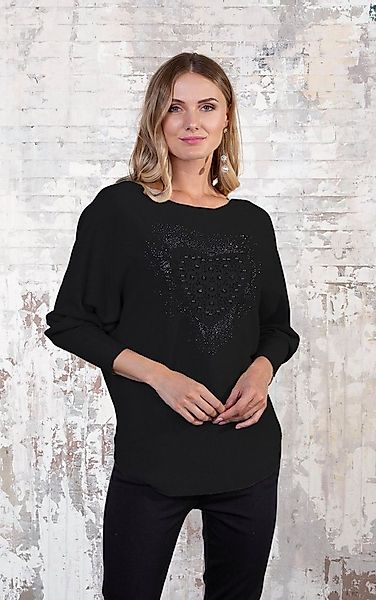 Passioni Strickpullover Pullover mit Perlen-Applikation günstig online kaufen
