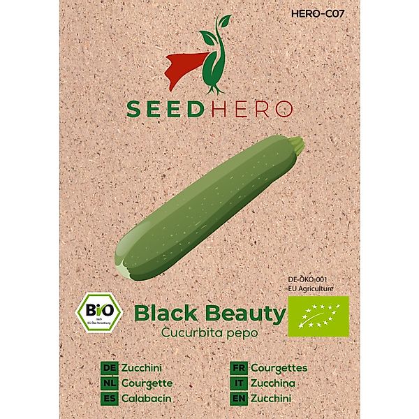 Seedhero BIO Zucchini Black Beauty Samen günstig online kaufen
