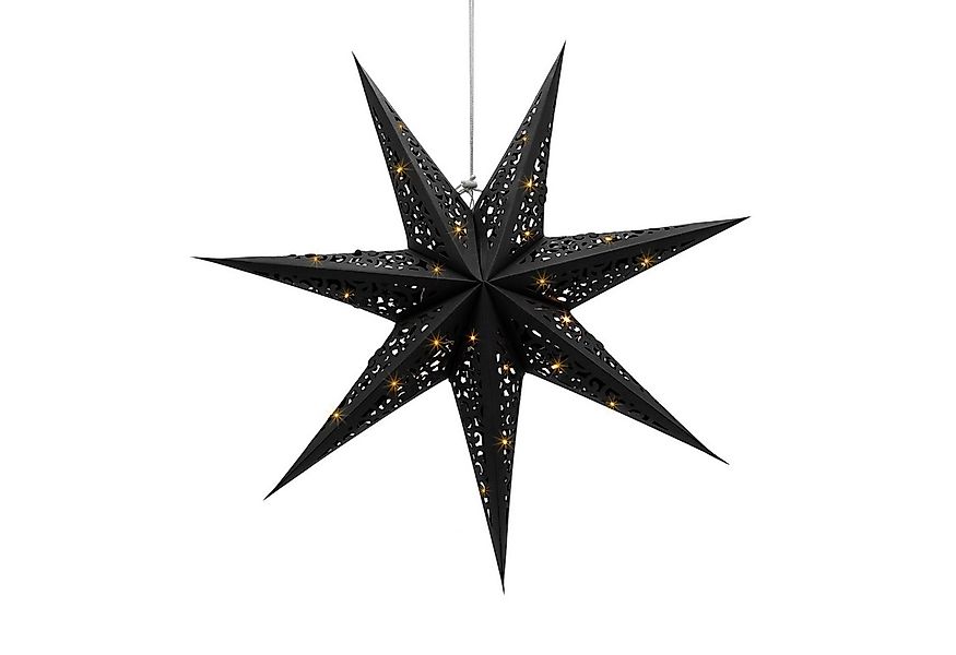 Spetebo LED Stern Deko Leuchte Weihnachtsstern aus Papier in schwarz, Hägen günstig online kaufen