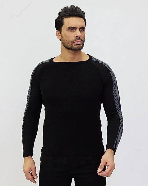 Denim Distriqt Strickpullover Extravaganter Feinstrick mit Farbdetails an d günstig online kaufen