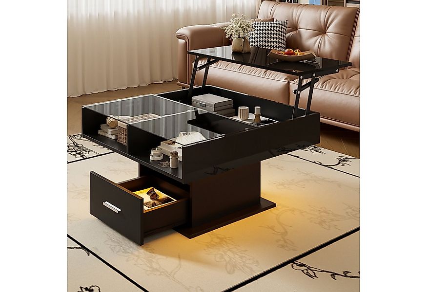 OKWISH Couchtisch Hochglanz-Lift-Kaffeetisch (Wohnzimmertisch, Beistelltisc günstig online kaufen