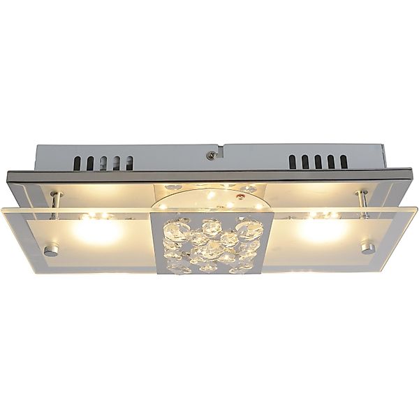 näve LED Deckenleuchte »Chur«, 1 flammig, chrom teilsatiniert mit Kristalle günstig online kaufen